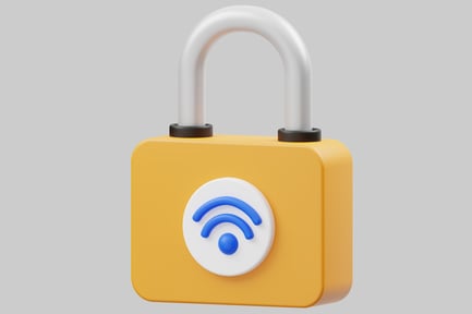Preview: Yellow padlock with Wi-Fi symbol