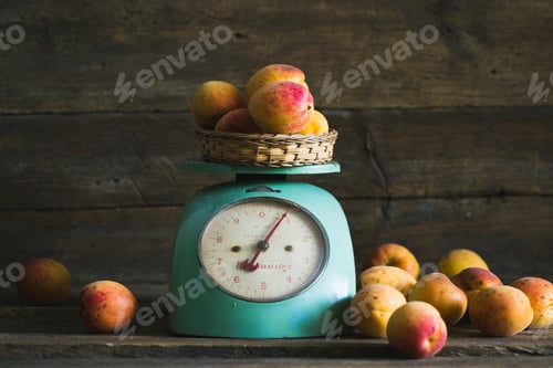 Preview: Apricots Piled High on a Vintage Kitchen Scale