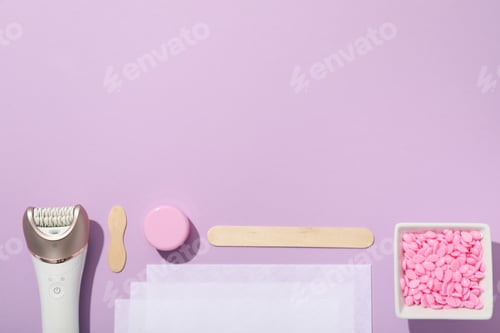 Preview: Accessories for depilation on a beautiful background