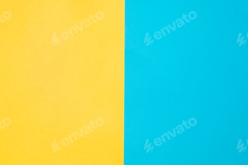 Preview: Top view texture paper background. Yellow-blue colored backdrop. Two vertical backgrounds