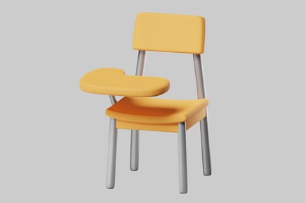 Visualização: Cadeira escolar com braço para tablet