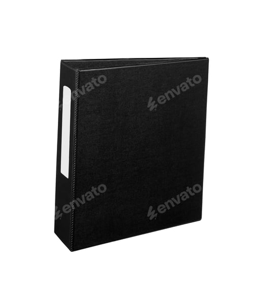 Preview: Black folder for papers on white background