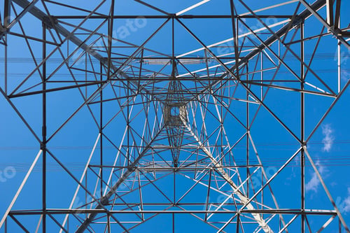 Preview: Power line tower. Energy industry. Industrial electricity distribution. Renewable production