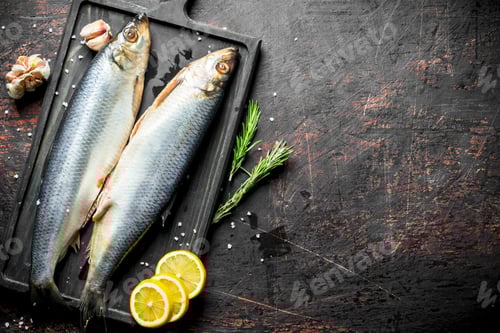 Preview: Fresh Fish with Lemon and Rosemary on Board