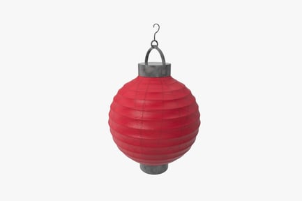 Preview: Cylindrical paper lantern with quilted texture and metal fixtures