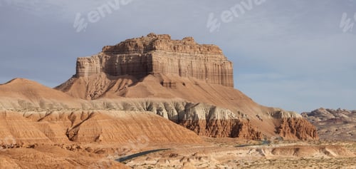 Preview: Red Rock Formations and Hoodoos in the Desert at Sunrise.