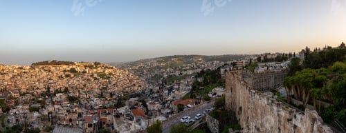 Preview: Panoramic view of the Walls of Jerusalem surrounding the Old City