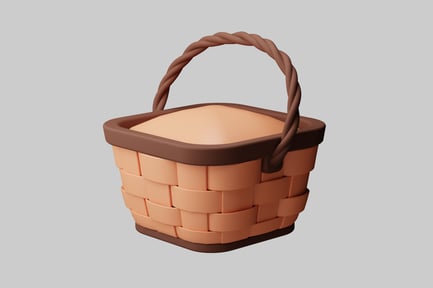 Preview: Rectangular basket with handle