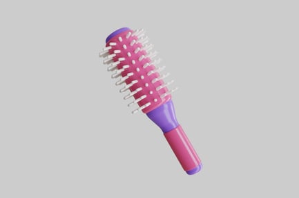Preview: Hairbrush with pink body and purple handle