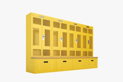 Preview: Yellow Perforated Locker Storage Unit