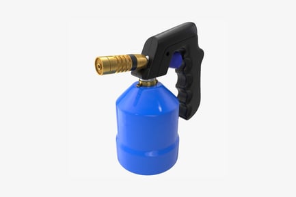 Preview: Blue gas canister with adjustable nozzle and handle