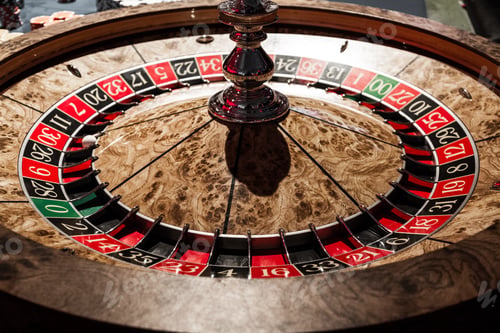 Preview: Wooden Shiny Roulette Details in a Casino