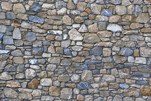 Stone Wall Texture with Grey and Brown Rocks