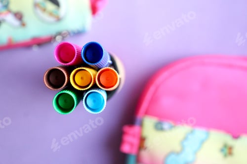 Preview: Colorful pens from above