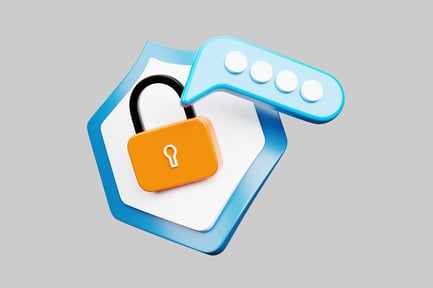 Vorschau: Schild mit Vorhängeschloss und Nachrichtenblase