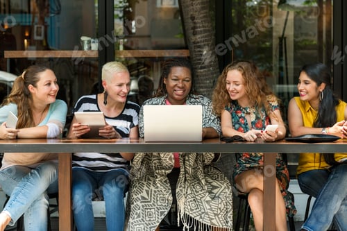 Preview: Women Using Digital Device Concept