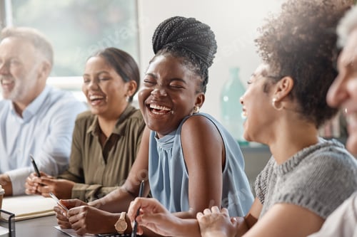 Preview: Were always laughing. Shot of a group of businesspeople in a meeting at work.