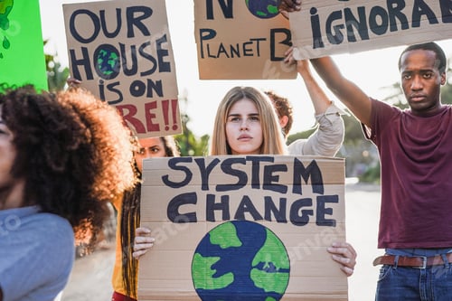 Preview: Young multiracial people from different culture and race fight for climate change