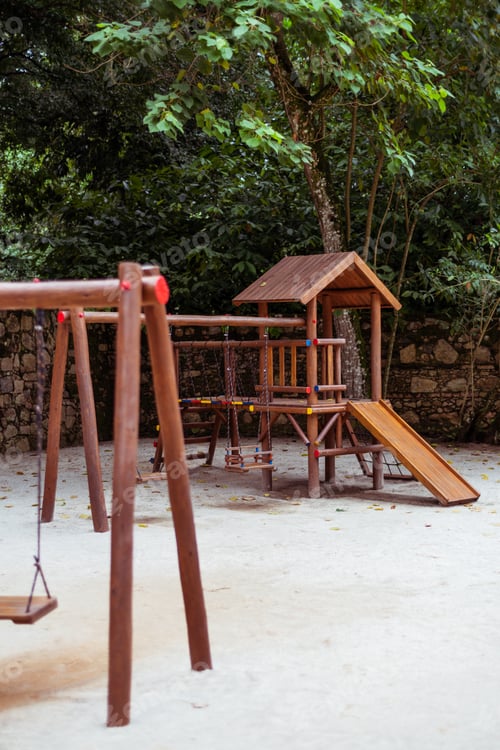 Preview: Tropical playground with wooden features