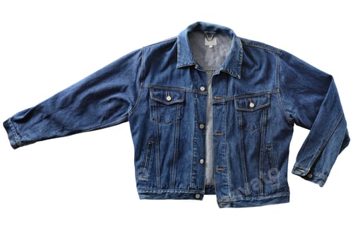 Preview: Denim Jean Jacket on White Background