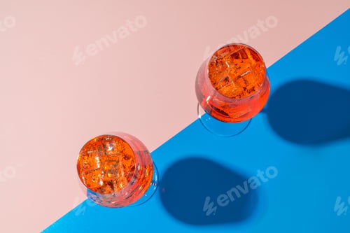 Preview: Cold and refreshing cocktails on color background