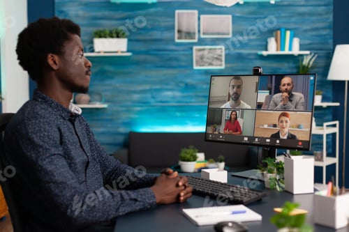 Preview: African teenager greeting discussing with school business team