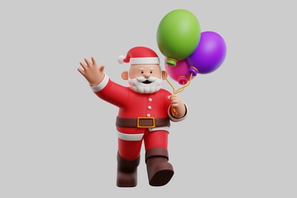 Preview: Cartoon santa with balloons