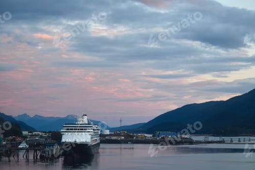 Preview: Juneau harbor at dusk