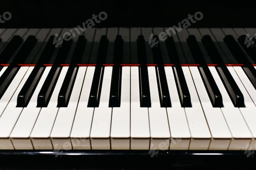 Preview: Detail of the keys of a piano.