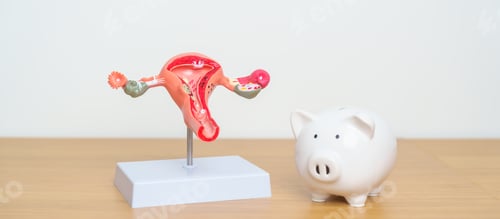 Preview: Uterus and Ovaries model with Piggy Bank