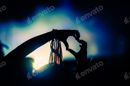 Preview: crowd partying stage lights live concert summer music festival
