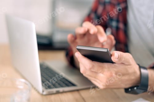 Preview: Using smart phone and laptop computer in home office