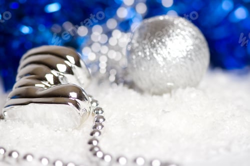 Preview: silver christmas decoration bauble on white