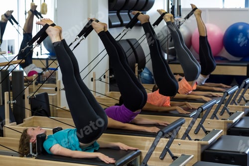 Preview: Group of women exercising on reformer