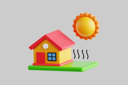 Preview: Miniature Toy House with Sun Detail on the Roof