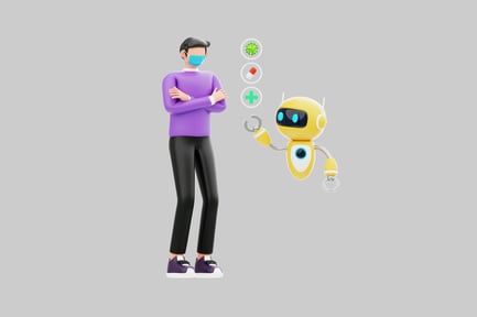 Visualização: Assistente pessoal médico com paciente