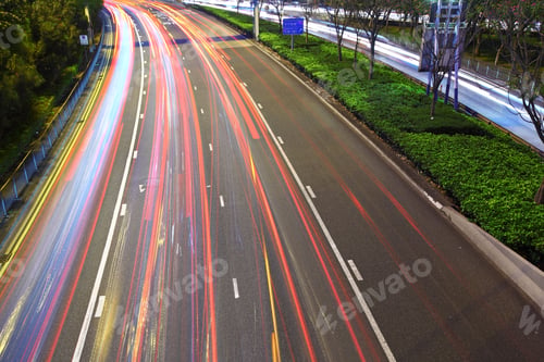 Preview: light trails on highway