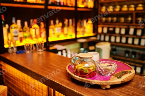 Preview: Hookah bar counter, tonic drinks, nobody