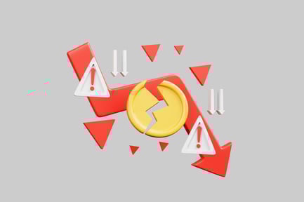 Preview: Broken coin downward arrow