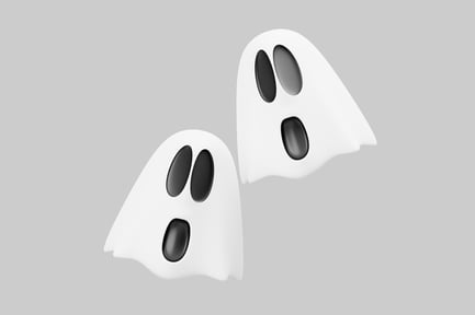 Preview: Spooky cartoon ghost pair floating