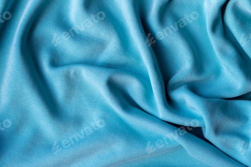 Preview: Jersey cotton fabric texture. Crumpled blue textile background