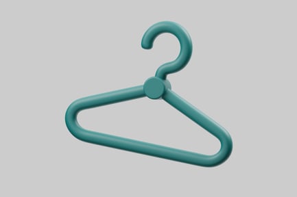 Preview: Teal plastic clothes hanger