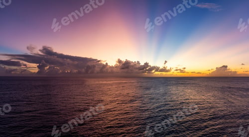 Preview: Dramatic View of a cloudscape during a dark and colorful sunset