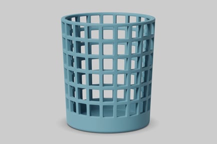 Preview: Cylindrical object with grid-like pattern of square openings