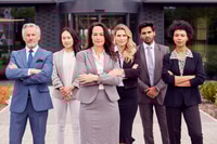 Preview: Portrait Of Multi-Cultural Business Team Outside Modern Office Building
