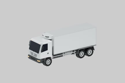 Preview: White commercial refrigerator transport truck