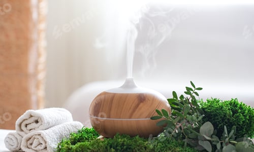 Preview: Spa composition with Aromatherapy and body care items.