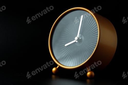 Preview: Alarm clock close up on black background