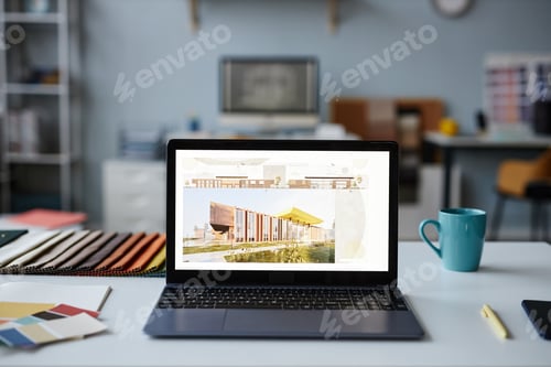 Preview: Photo of new project on the screen of laptop