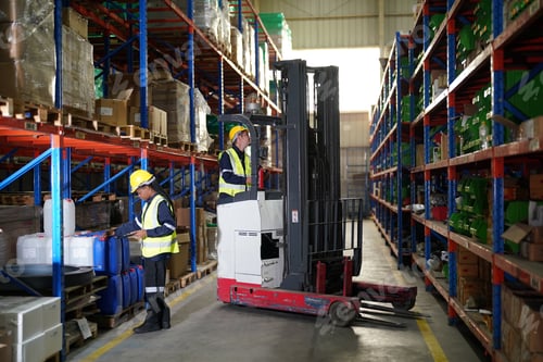 Preview: Warehouse Worker With Forklift